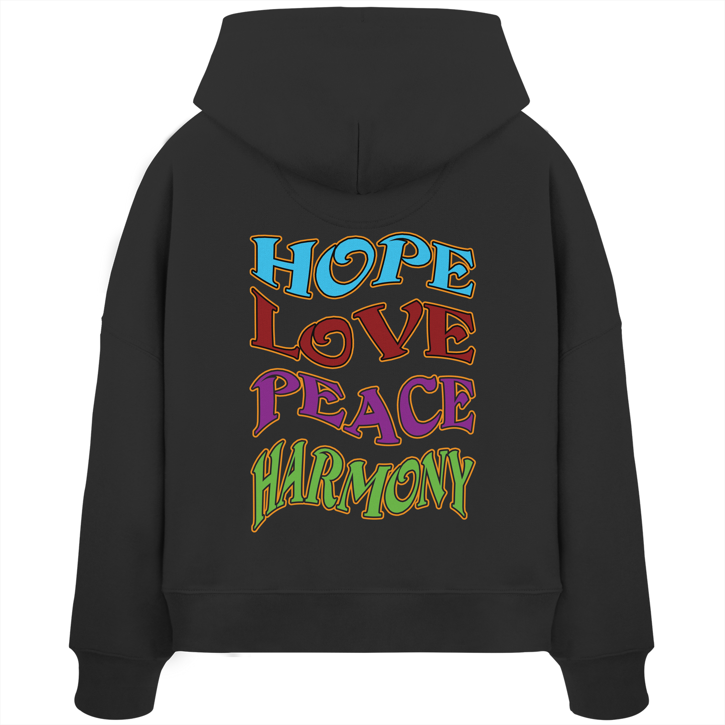 Hope Love Peace - Womens Organic Boxcut Hoodie