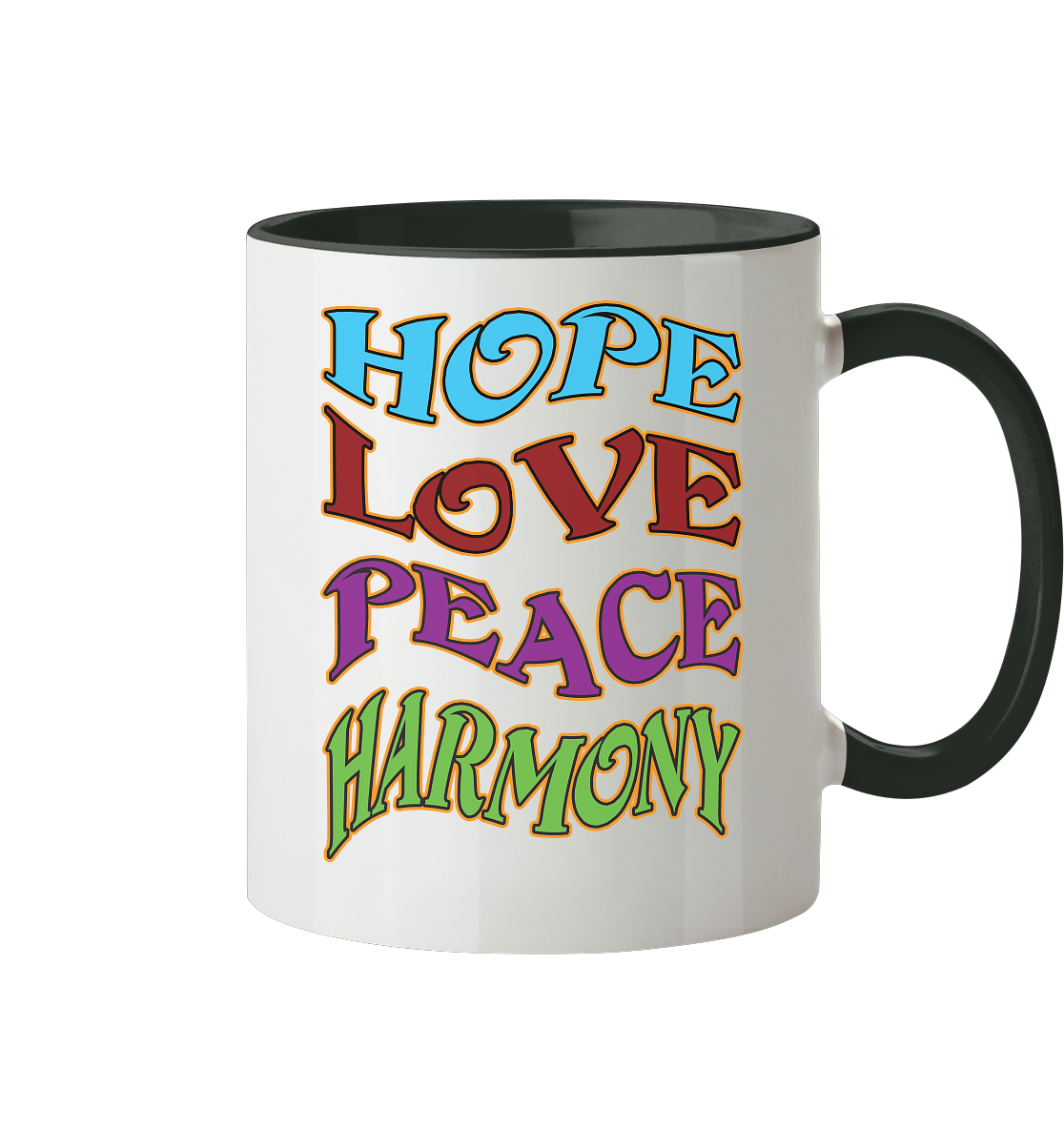 Hope Love Peace - Tasse zweifarbig