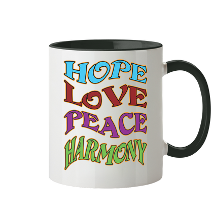 Hope Love Peace - Tasse zweifarbig