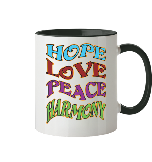 Hope Love Peace - Tasse zweifarbig