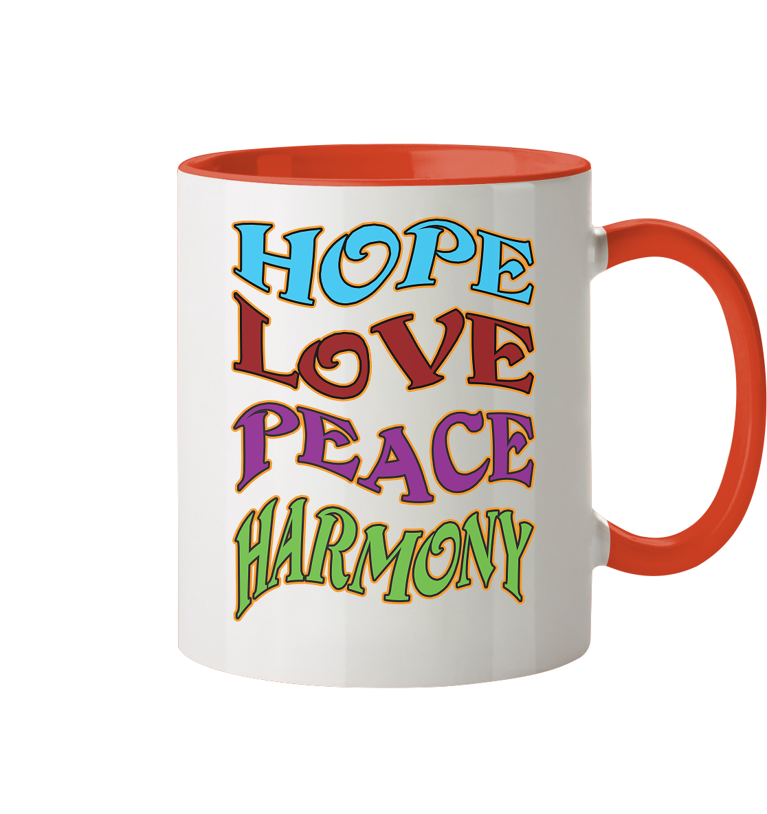 Hope Love Peace - Tasse zweifarbig