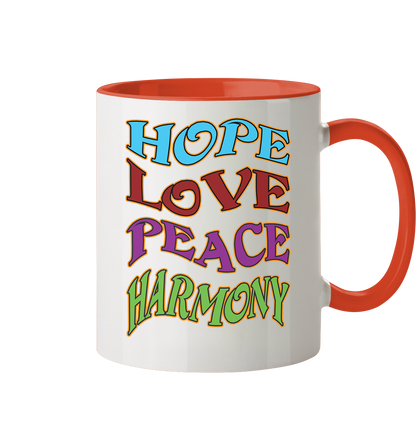 Hope Love Peace - Tasse zweifarbig